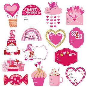 Whaline 300pcs عيد الحب يلمع ملصقات الهدايا اللامعة الزخرفية الاسم الحاضر الشارات من وإلى ملصقات ملصقات ذاتية اللصق لبطاقات التغليف يوم الهدايا عيد الحب ديكور غلاف الختم ، 15 تصميم
