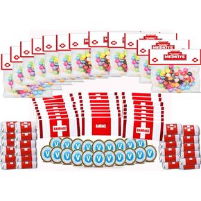 96 Pack Game Party Supplies Party Candy Decorations ، 48 Pack Candy and Chocolate Bar Wrappers (Size) ، 12 مجموعة من أكياس الحلوى ، 12 علامات Coot Coin Coin For Kids Game Favors1
