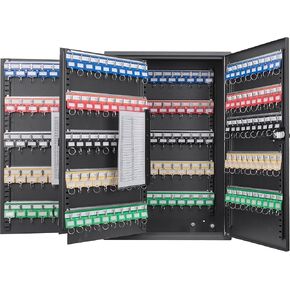 Barska Adjustable Key Cabinet Lock Box with Colorful Key Tag Labels - 300 Position - Combination Lock - Black