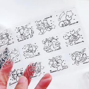 Twelve Constellations Clear Stamps 12 Constellation Pattern Transparent Seal Stamps for Holiday Card Making Decoration and DIY Scrapbooking Album DIY Crafts