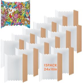 15 PCS Trifold Poster Board - 16" x 24" Small Tri Fold Display Board Hard & Thick White Presentation Cardboard for Science Fair, School Projects, Business Supply