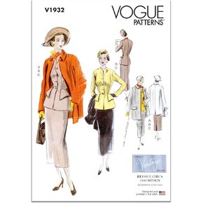Vogue Misses' Vintage Suit and Coat Sewing Pattern Kit, Design Code V1932, Sizes 8-10-12-14-16