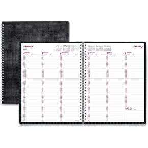 Brownline® 2025 DuraFlex Weekly Planner, Appointment Book, 12 Months, January to December, Twin-Wire Binding, 11" x 8.5", Black (CB950V.BLK-25)