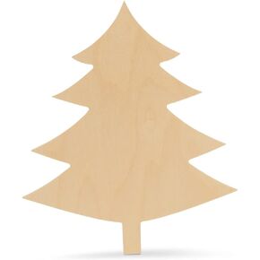 Woodpeckers Wood Christmas Tree Cutouts - 6 Inch, Pack of 6, Use as Wooden Christmas Ornaments or Crafts