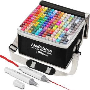 Alcohol Markers, 120 Colors Dual Tip Fine & Broad Drawing Markers Alcohol Marker Set with Case, Marker for Kids Adults Coloring Artists Drawing Sketching Card Making and Illustration