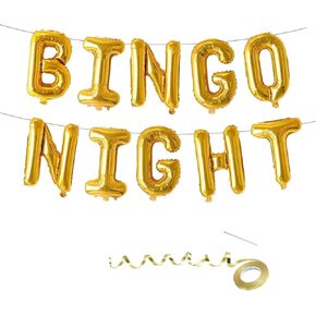 Bingo Night Balloon Banner ، بطاقات وقت اللعبة الفائزة بالتصوير الفوتوغرافي للكرة