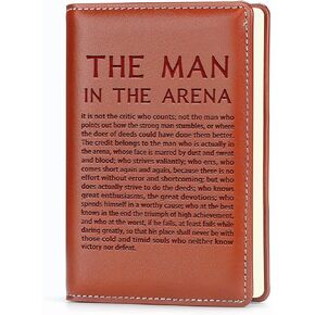 Inspirational Theodore Roosevelt Quotes Leather Notebook The Man in The Arena Quotes Gift Motivational Notebook Positive Speech Quotes Gift (The Man In The Arena)