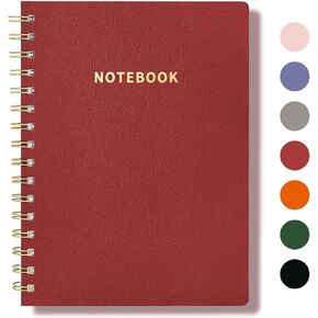Spiral Notebook, Soft Cover Business Journal with Big Pocket, Widen 8.5" x 6.34", Wirebound Memo Notepads, 160 Pages, Pink