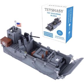 OyaDm Military Landing Craft Vehicle Personnel Higgins Boat Car Model WW2 World War II Building Block Toys for Kids Aged 6-14 and Adults.