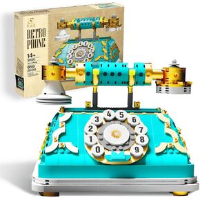 Kimiangel Retro Telephone Building-Bricks Set, Vintage Telephone Building Block Sets for Adult, Construction Building Model Set for Adults and Teen