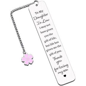 Daughter in Law Gifts, Bookmark Gifts for Daughter in Law, Unique Gifts for Daughter in Law, Daughter in Law Gifts from Mother in Law, Daughter in Law Gift for Birthday Wedding Anniversary Mothers Day