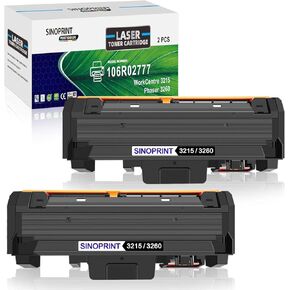 Compatible 106R02775 Toner Cartridge Replacement for Xerox WorkCentre 3215 3215NI 3225 3225DNI Phaser 3260 3260DI 3260DNI 3052 106R02777 Printer Ink High Yield 3000 Pages (Black, 2-Pack)