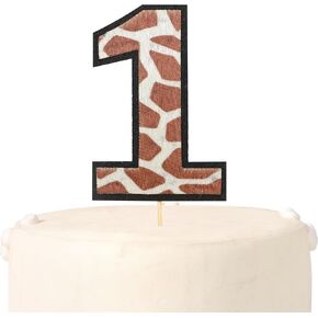 Wild One Cake Topper -ديكورات عيد ميلاد واحدة ، ديكور غابة Safari البرية ، الكعكة الأولى في عيد ميلاد ، عيد ميلاد Jungle Safari الأول (Wild One Cake Topper Giraffe)