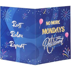 Large Retirement Card, 11x17.3in Jumbo Happy Farewell Greeting Signature Guest Book Oversized Going Away Card Giant No More Mondays Big Goodbye for Coworker Huge Colleague Leaving Gift Party Supplies