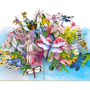 Heartags- Athers Day Card ، 6 × 8 في بطاقة عيد ميلاد منبثقة للنساء ، Dragonfly يطفو يوم الأم للأم ، الزوجة ، الابنة ، الأخت ، الجدة