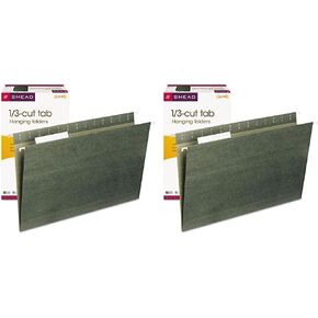 Smead Hanging File Folder with Tab, 1/3-Cut Adjustable Tab, Legal Size, Standard Green, 25 per Box (64135)