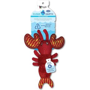 Spunky Pup Clean Earth Plush Lobster | Made from 100% Recycled Water Bottles | Small