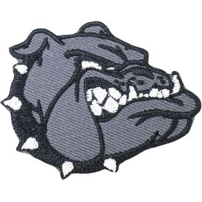 Bulldog Head Iron on Patches Embroidered Badge Saw On Patch for Jeans, Clothing, Bags, Jackets, Caps