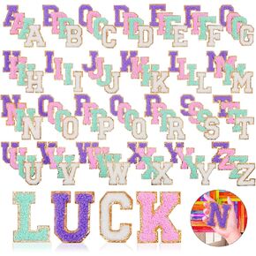 104 Pcs Chenille Letter Patches,Iron On Letters for Clothing,Self Adhesive Patches for Backpack,Hat,Bag,Embroidery Repair Sturdy Iron On Patches