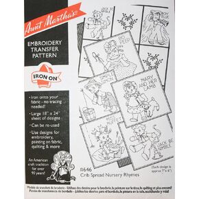 Nursery Crib Set Aunt Martha's Hot Iron Embroidery Transfer Pattern