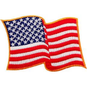 American Flag Embroidered Patch Waving USA United States of America Iron-On