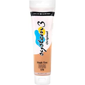 Daler Rowney System3 Peach Pink 150ml Acrylic Paint Tube - Acrylic Painting Supplies for Artists and Students - Artist Paint for Murals Canvas and More - Art Paint for All Skill Sets