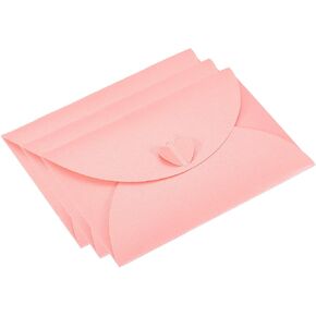 PATIKIL Gift Card Envelopes, 24 Pack Heart Shaped Clasp Photo Gift Card Holders Mini Envelope for Birthdays Weddings, Pink