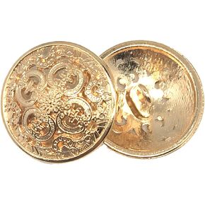 20PCS Clothes Button - Retro Hollow Sewing Button Shank Round Shaped Metal Button Set for Men Women Blazer, Coat, Uniform, Shirt, Suit and Jacket (Light Gold, 20mm)