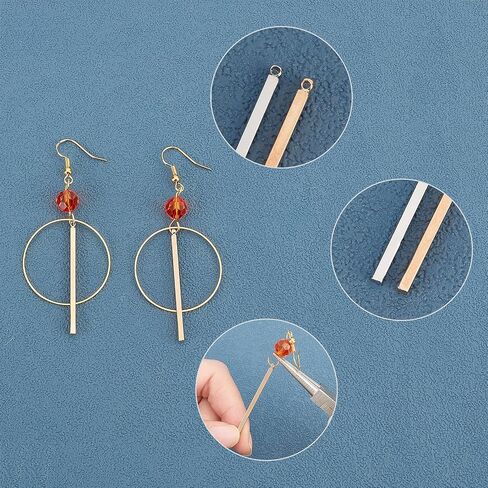 SUPERFINDINGS Stamping Blank Bar Pendant Charms Brass Rectangle Long Vertical 4-Sided Pendants Tag Charms for Jewelry Making Necklace Earrings, Hole: 1.2mm in Saudi Arabia