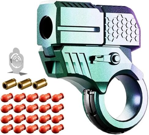 Adult Fidget Toys for Stress Relief EDC Alloy Finger Toy Pistol Decompression Launcher Model Ring for Anxiety Gift(Style-A) in Kuwait