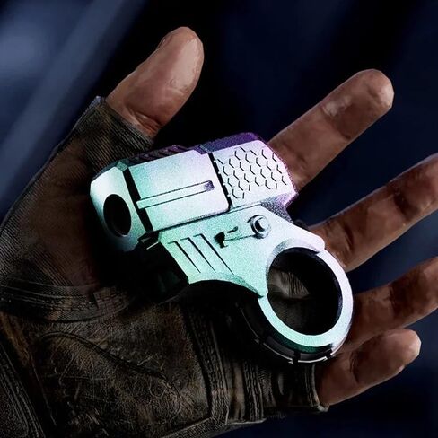 Adult Fidget Toys for Stress Relief EDC Alloy Finger Toy Pistol Decompression Launcher Model Ring for Anxiety Gift(Style-A) in Kuwait