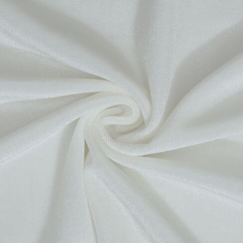 Stretch Velvet Fabric by The Yard Soft for Sewing, Costume, Upholstery, Crafting Projects(Ivory,2 Yard) in Saudi Arabia