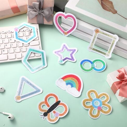 80 Pcs Anxiety Sensory Stickers with Inspirational Quotes Calm Textured Strips Relief Mental Health Stickers School Office Adhesive Sensory Tape Anti Stress Toys for Adults Teens (Watercolor) in Kuwait