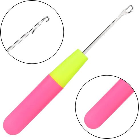 Crochet Hooks for Hair Set, 7 PCS Latch Hook Crochet Needles + 2 PCS Adjustable Knitting Crochet Loop Rings + 10 PCS Dreadlocks Hair Rings, Dreadlocks Tool Set for Braiding Hair Accessories in Saudi Arabia