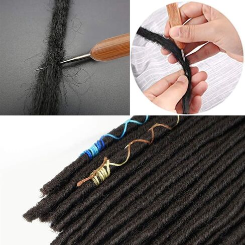 Crochet Hooks for Hair Set, 7 PCS Latch Hook Crochet Needles + 2 PCS Adjustable Knitting Crochet Loop Rings + 10 PCS Dreadlocks Hair Rings, Dreadlocks Tool Set for Braiding Hair Accessories in Saudi Arabia
