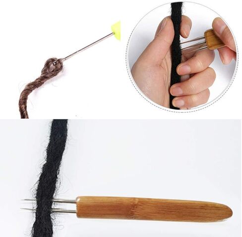 Crochet Hooks for Hair Set, 7 PCS Latch Hook Crochet Needles + 2 PCS Adjustable Knitting Crochet Loop Rings + 10 PCS Dreadlocks Hair Rings, Dreadlocks Tool Set for Braiding Hair Accessories in Saudi Arabia
