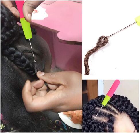 Crochet Hooks for Hair Set, 7 PCS Latch Hook Crochet Needles + 2 PCS Adjustable Knitting Crochet Loop Rings + 10 PCS Dreadlocks Hair Rings, Dreadlocks Tool Set for Braiding Hair Accessories in Saudi Arabia