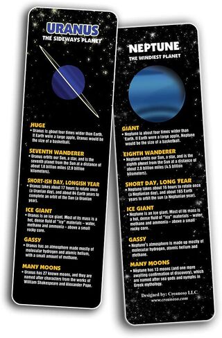 Creanoso Planet Facts Bookmark Cards (12-Pack) – Premium Quality Book Page Clipper Set – Educational Science Bookmarks for Boys, Girls, Men, Women, Teens – Teacher Rewards and Classroom Incentives in Saudi Arabia