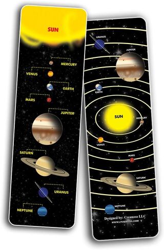 Creanoso Planet Facts Bookmark Cards (12-Pack) – Premium Quality Book Page Clipper Set – Educational Science Bookmarks for Boys, Girls, Men, Women, Teens – Teacher Rewards and Classroom Incentives in Saudi Arabia