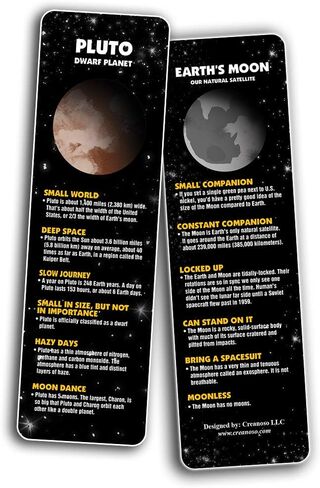 Creanoso Planet Facts Bookmark Cards (12-Pack) – Premium Quality Book Page Clipper Set – Educational Science Bookmarks for Boys, Girls, Men, Women, Teens – Teacher Rewards and Classroom Incentives in Saudi Arabia