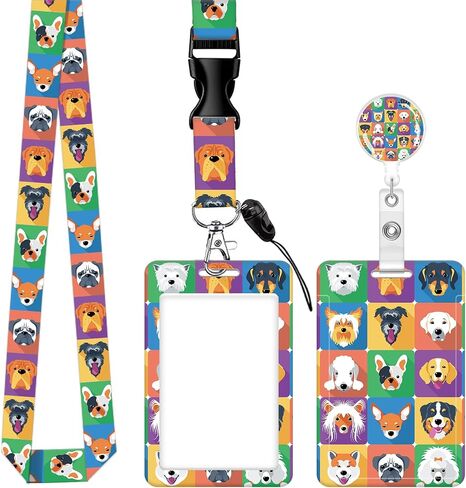 ID Badge Holder with Lanyard, Retractable Badge Holders Reels with Lanyards Adjustable, for Women Kids Teacher Nurses Doctor Student(Cute Green Leaf) in Saudi Arabia