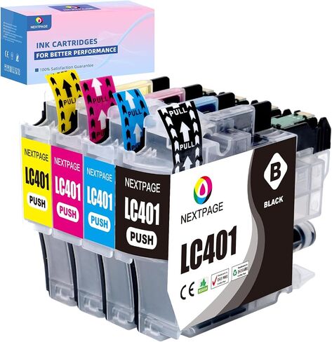 LC401XL MFC-J1010DW Ink Cartridges for Brother Printer LC401XL LC401 for MFC-J1010DW MFC-J1170DW MFC-J1012DW MFC-J1800DW MFC J1010DW - 4 Pack High Yields Black Cyan Magenta Yellow (LC401-BKCMY) in Saudi Arabia