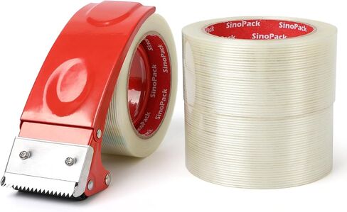 Strapping Tape with Dispenser, 3 Pack 2 Inch x 30 Yards 5.5 Mil, Heavy Duty Reinforced Fiberglass Tape for Moving,Shipping,Storage in Kuwait
