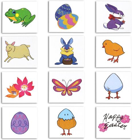 JOYIN Easter Crafts Assortment Kit with 500 Stickers, 144 Easter Shapes Adhesive, 60 Theme Temporary Tattoos and 6 Stampers (over 700 Pcs) for Egg Basket Stuffers Fillers in Saudi Arabia