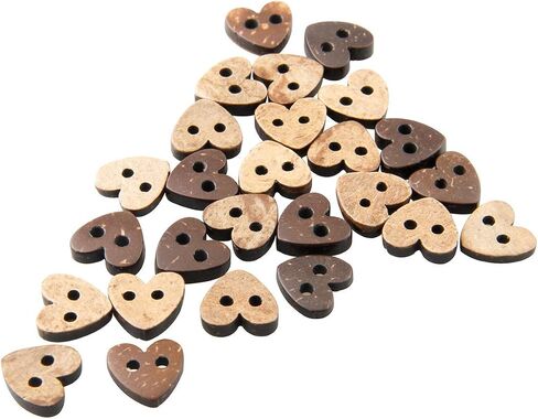 ALLinONE Coconut Shell 2 Holes Button for DIY Craft Sewing (10mm Heart Shape) in Saudi Arabia