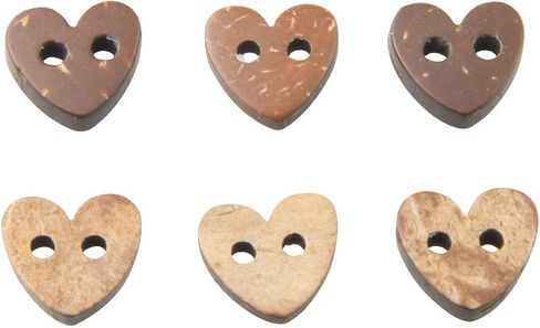 ALLinONE Coconut Shell 2 Holes Button for DIY Craft Sewing (10mm Heart Shape) in Saudi Arabia