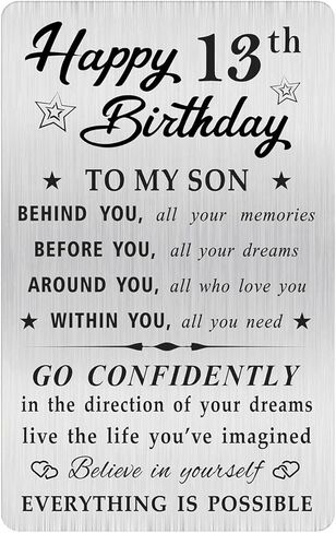MOQIYXL 18th Birthday Card for Son, 18 Year Old Gifts for Son Engraved Wallet Card in Kuwait