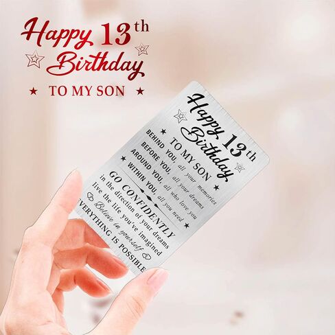 MOQIYXL 18th Birthday Card for Son, 18 Year Old Gifts for Son Engraved Wallet Card in Kuwait