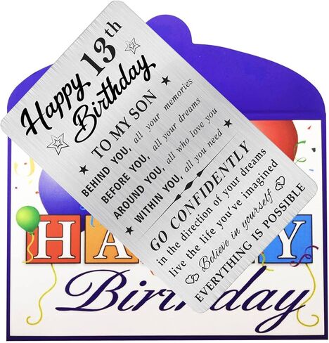 MOQIYXL 18th Birthday Card for Son, 18 Year Old Gifts for Son Engraved Wallet Card in Kuwait