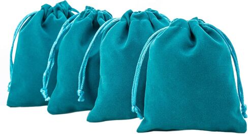 Kaoyoo 25pcs 4 "x4.7"/10cmx12cm أكياس الهدايا المخملية لحفل الزفاف ، أعياد الميلاد ، عيد الميلاد ، تعبئة المجوهرات in Kuwait